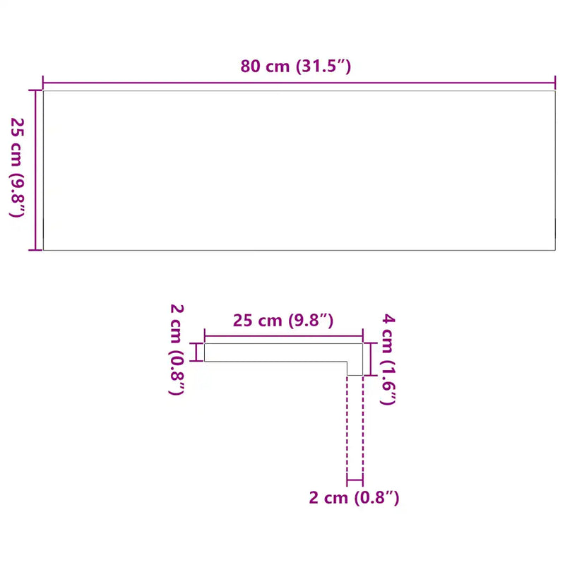 Window Sills 2 pcs Untreated 80x25x2 cm Solid Wood Oak
