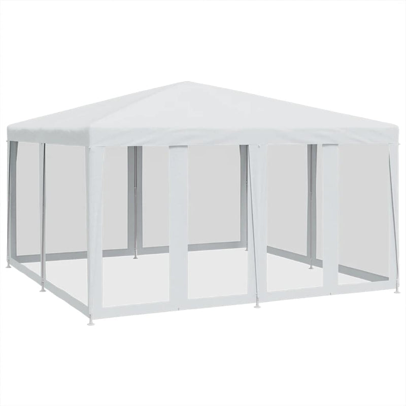 vidaXL Party Tent with 8 Mesh Sidewalls White 4x4 m HDPE