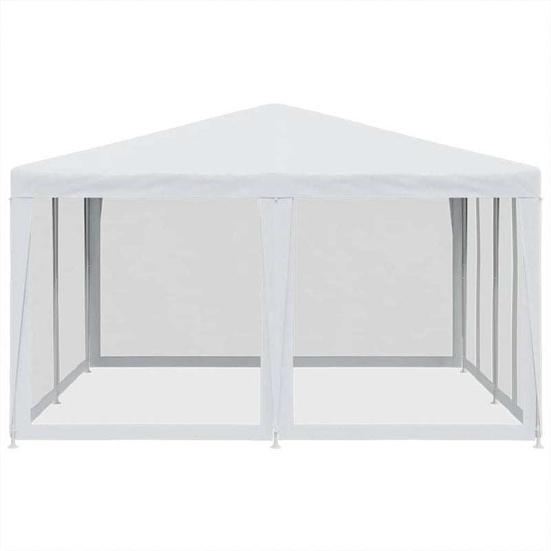 vidaXL Party Tent with 8 Mesh Sidewalls White 4x4 m HDPE