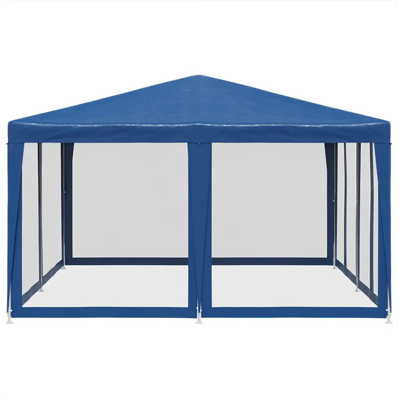 Party Tent with 8 Mesh Sidewalls Blue 4x4 m HDPE