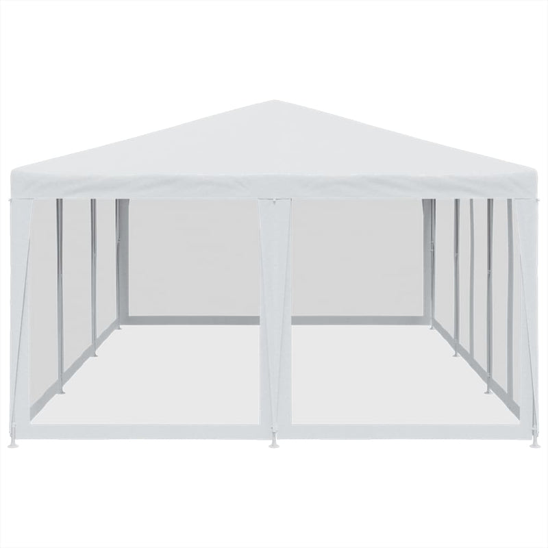 vidaXL Party Tent with 10 Mesh Sidewalls White 6x4 m HDPE
