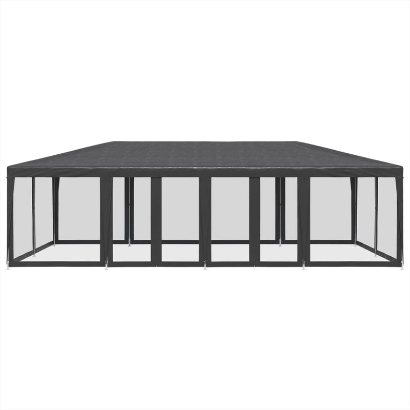 vidaXL Party Tent with 12 Mesh Sidewalls Anthracite 8x4 m HDPE
