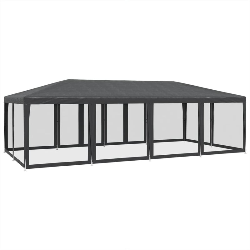 vidaXL Party Tent with 12 Mesh Sidewalls Anthracite 8x4 m HDPE
