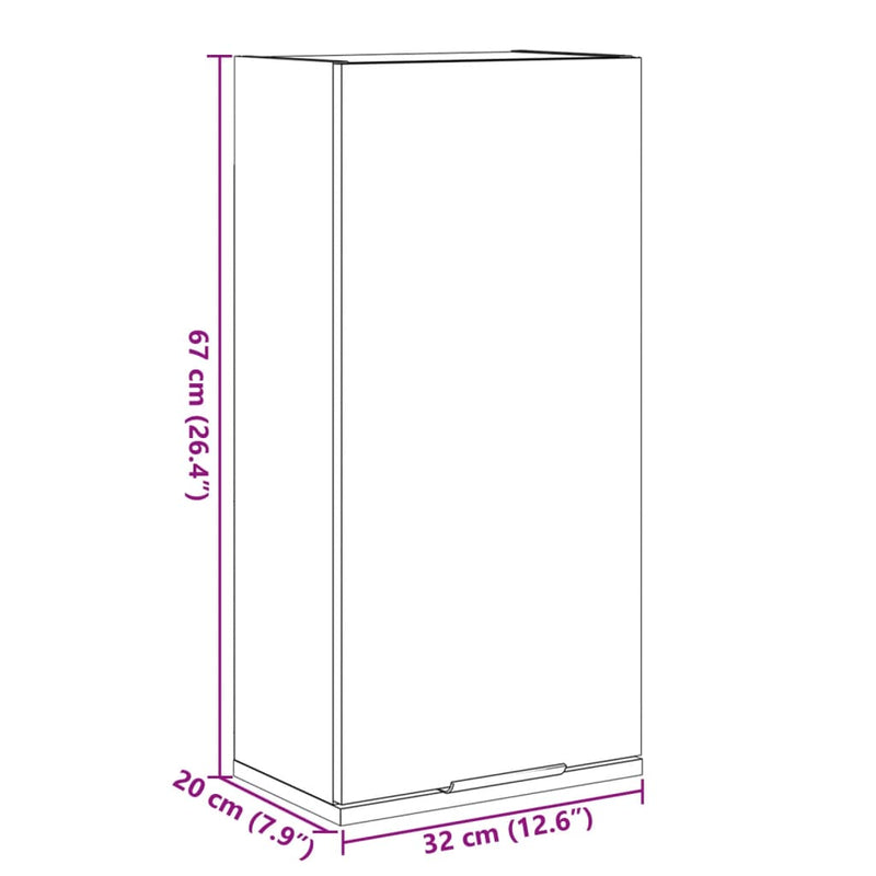 Wall-mounted Bathroom Cabinet Sonoma Oak 32x20x67 cm