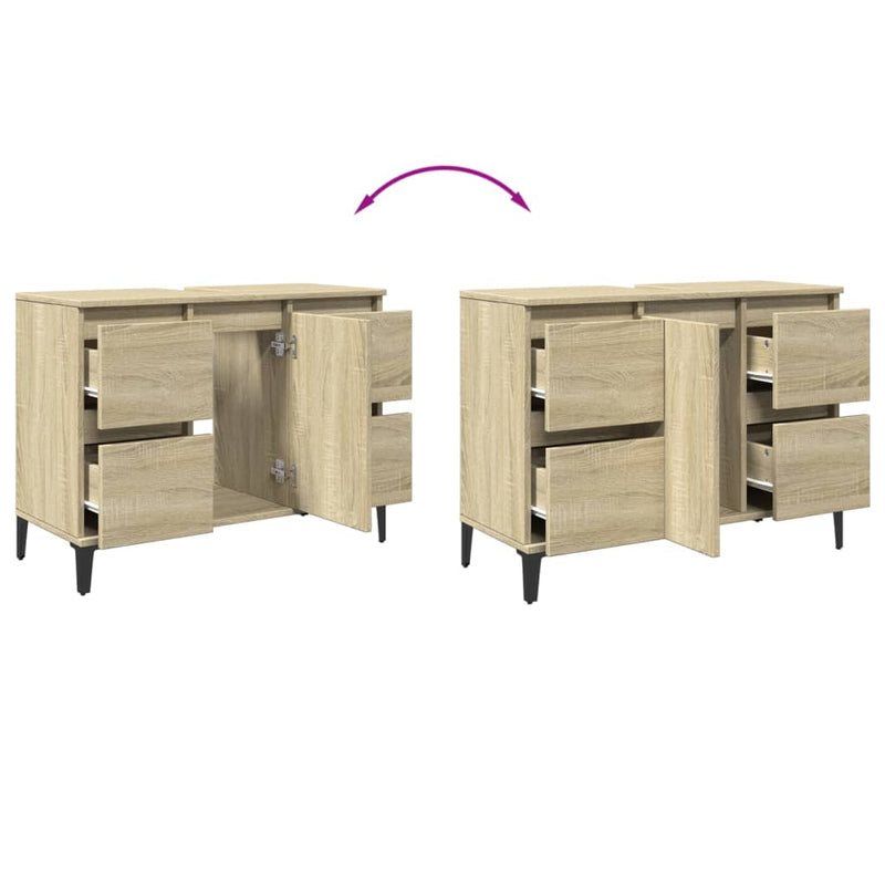 vidaXL Sink Cabinet Sonoma Oak 80x33x60 cm Engineered Wood