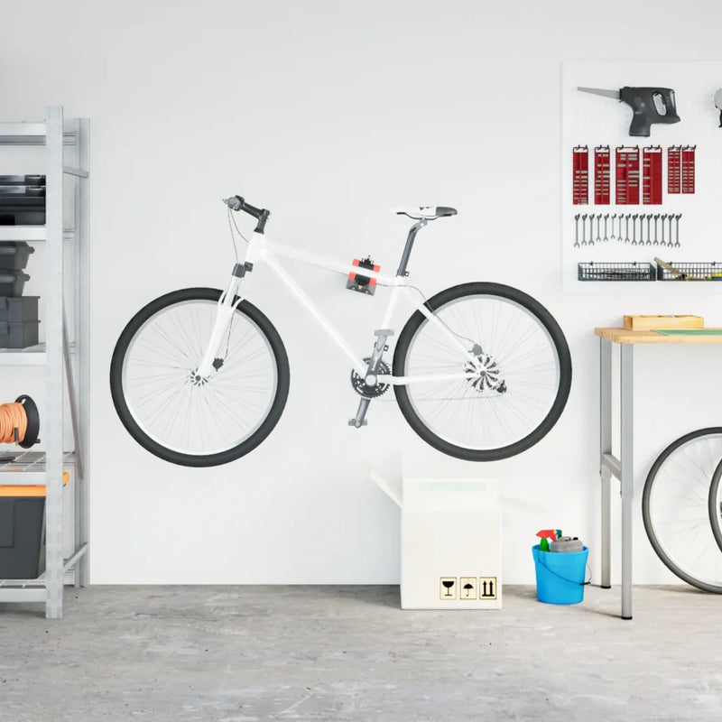 Bike Repair Stand Wall Mounted Foldable Red and Black Steel