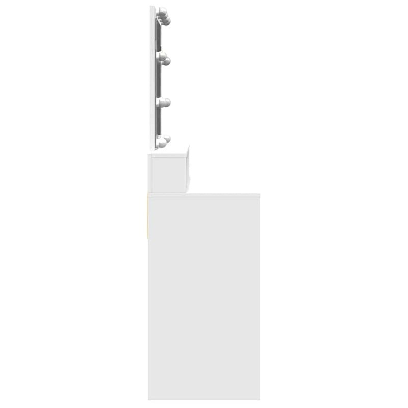 vidaXL Dressing Table with LED White 80x41x144.5 cm