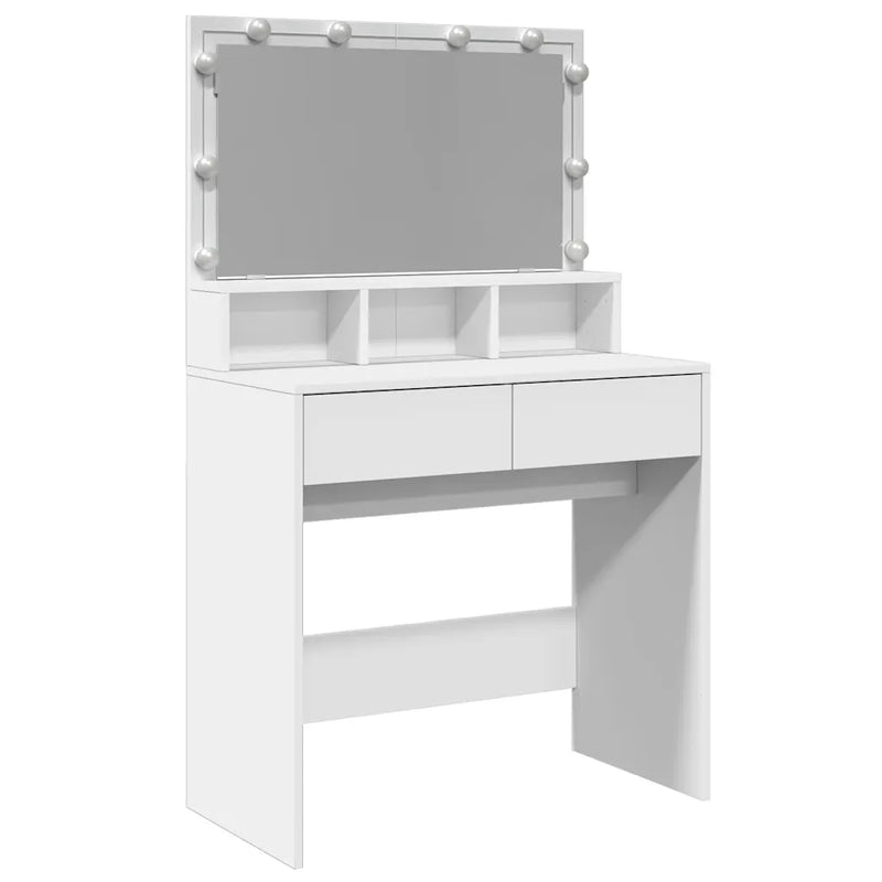 Dressing Table with LED White 80x41x134.5 cm