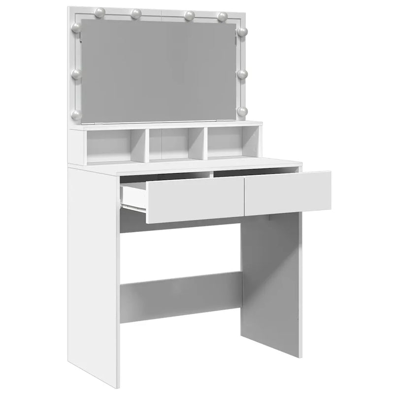Dressing Table with LED White 80x41x134.5 cm