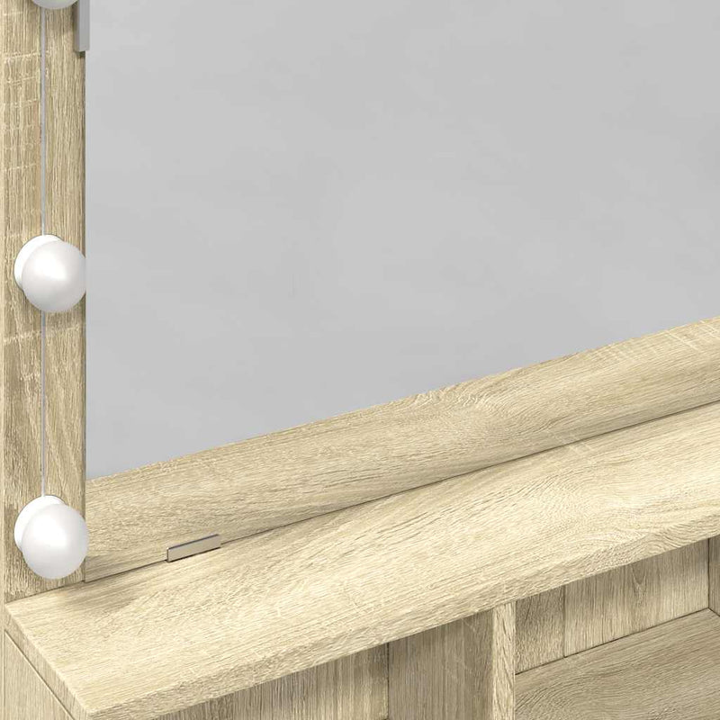 Dressing Table with LED Sonoma Oak 80x41x134.5 cm