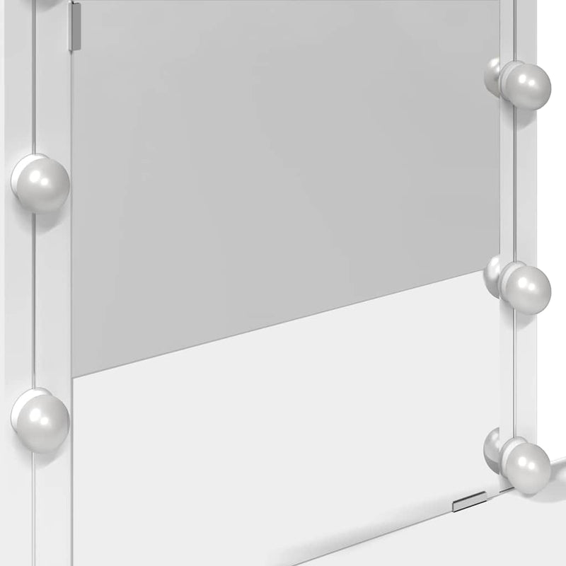 vidaXL Dressing Table with LED White 100x40x130 cm
