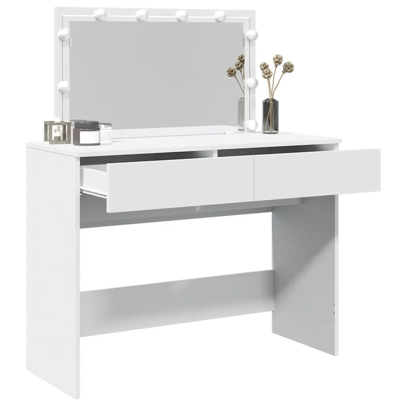 Dressing Table with LED White 100x40x120 cm