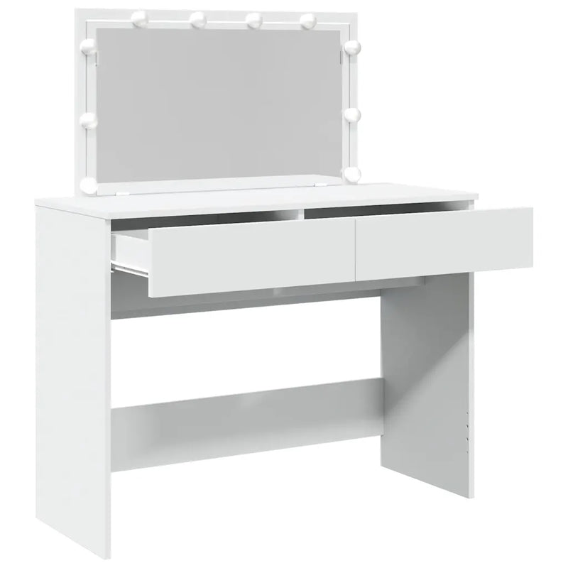 Dressing Table with LED White 100x40x120 cm