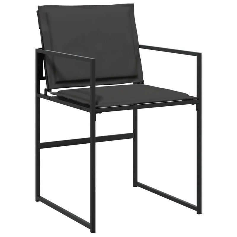 7 Piece Garden Dining Set with Cushions Black Textilene