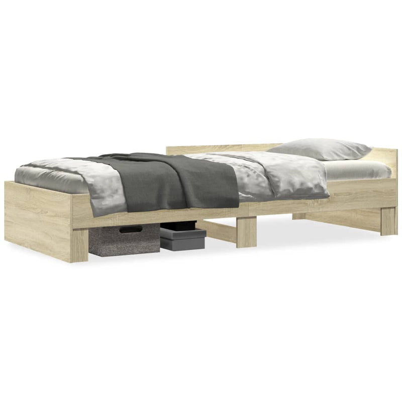 vidaXL Bed Frame without Mattress Sonoma Oak 90x190 cm Engineered Wood