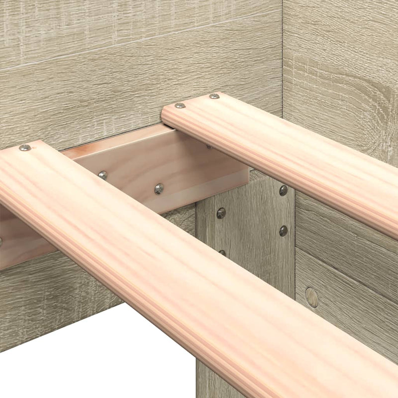 vidaXL Bed Frame without Mattress Sonoma Oak 90x190 cm Engineered Wood
