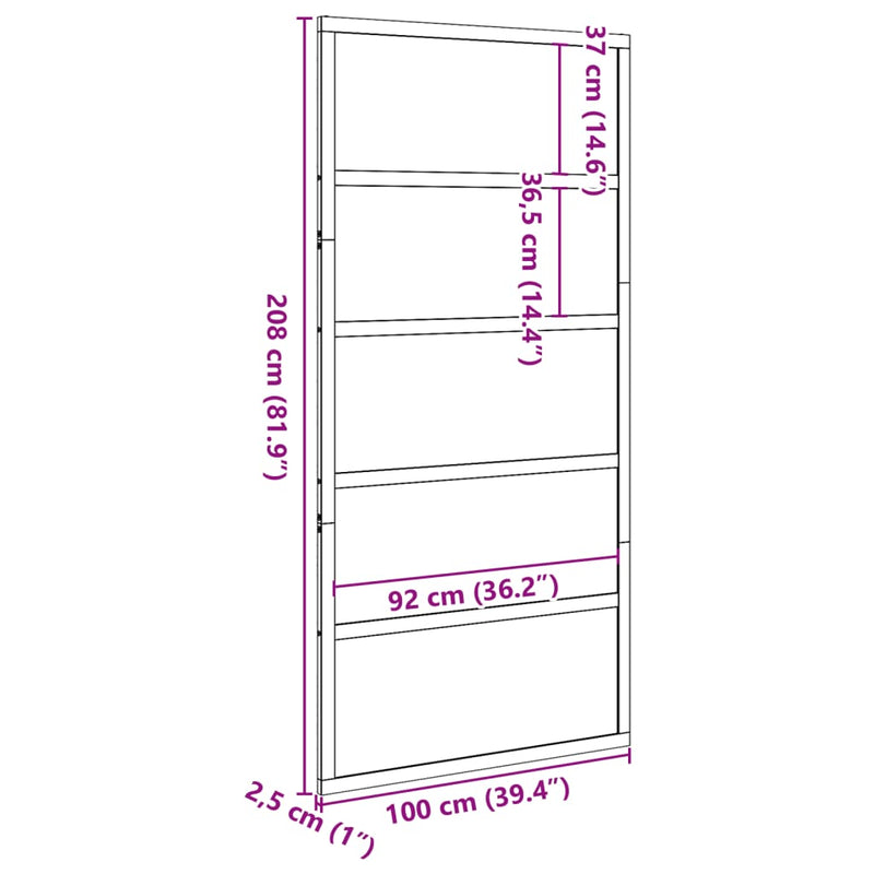 vidaXL Barn Door 100x208 cm Solid Wood Pine