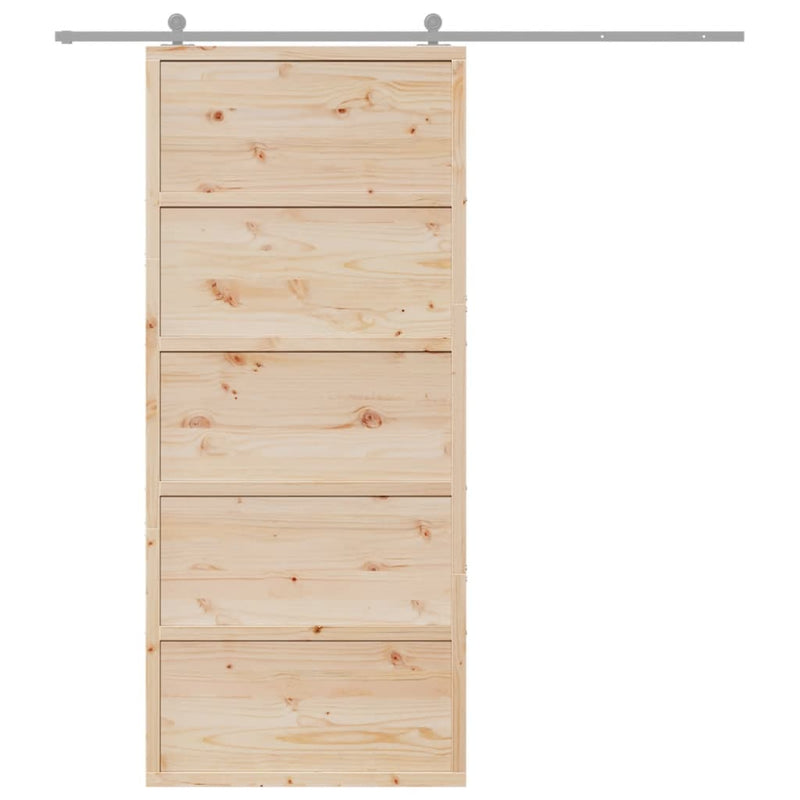 vidaXL Barn Door 90x208 cm Solid Wood Pine