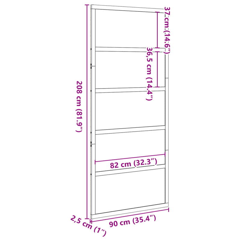 Barn Door 90x208 cm Solid Wood Pine