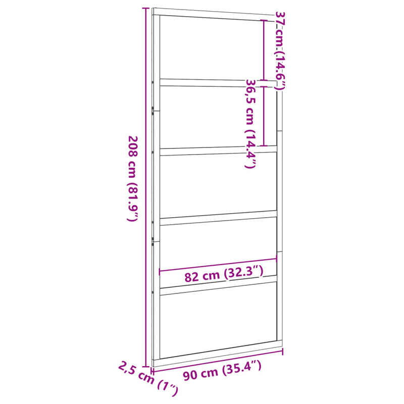 vidaXL Barn Door 90x208 cm Solid Wood Pine
