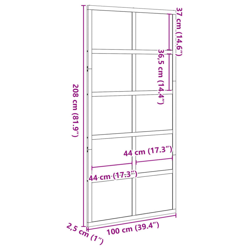 vidaXL Barn Door 100x208 cm Solid Wood Pine