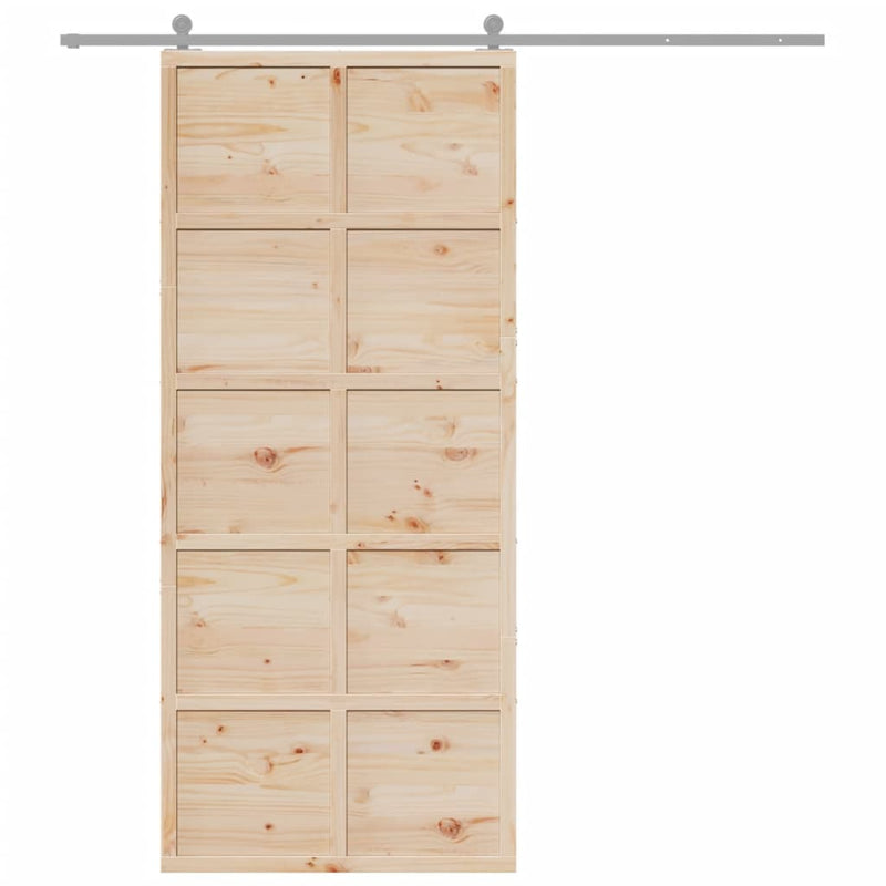 vidaXL Barn Door 90x208 cm Solid Wood Pine