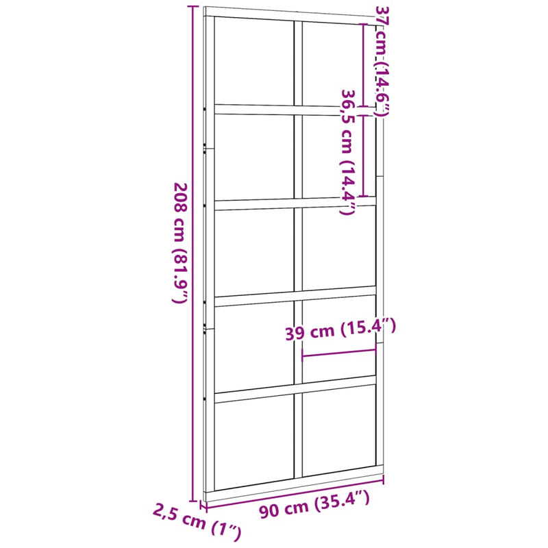 vidaXL Barn Door 90x208 cm Solid Wood Pine