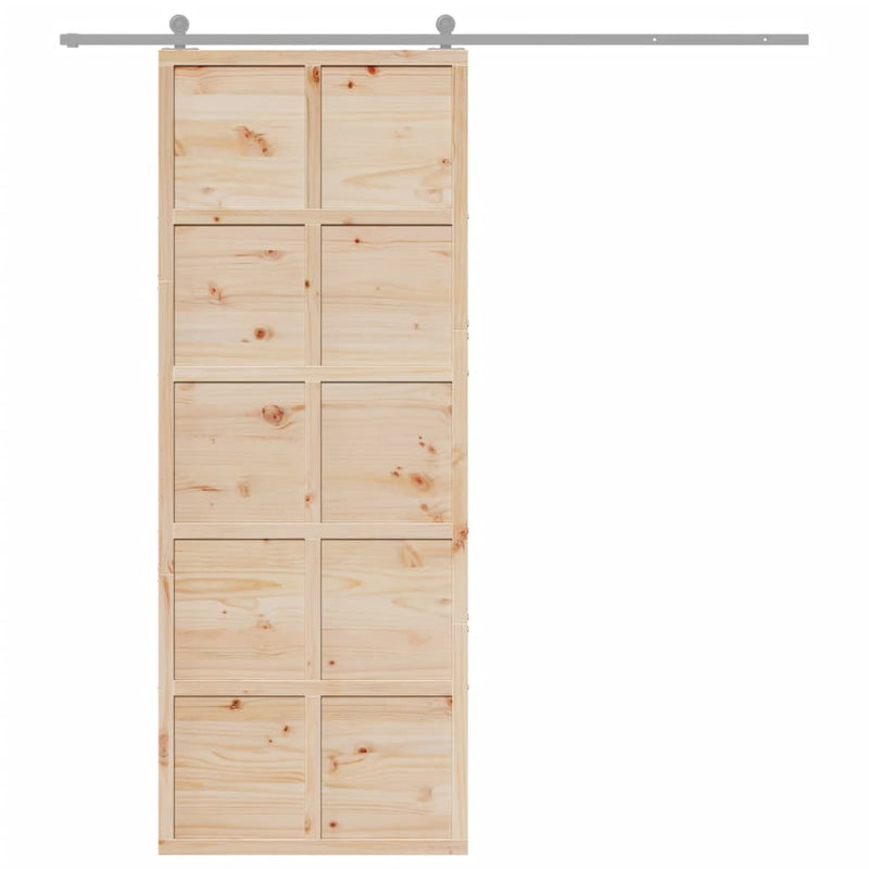 vidaXL Barn Door 80x208 cm Solid Wood Pine