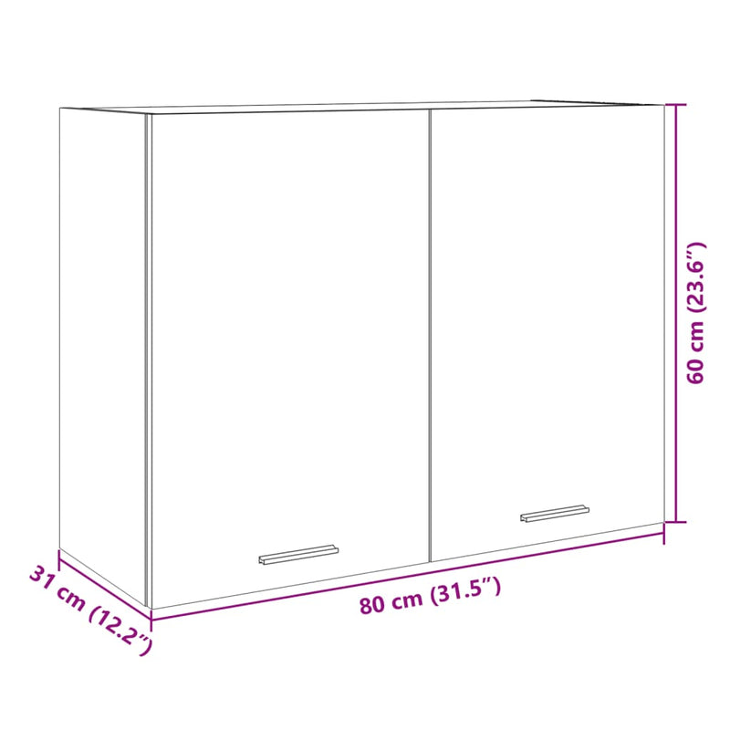vidaXL Hanging Cabinet Lyon Sonoma Oak 80x31x60 cm Engineered Wood