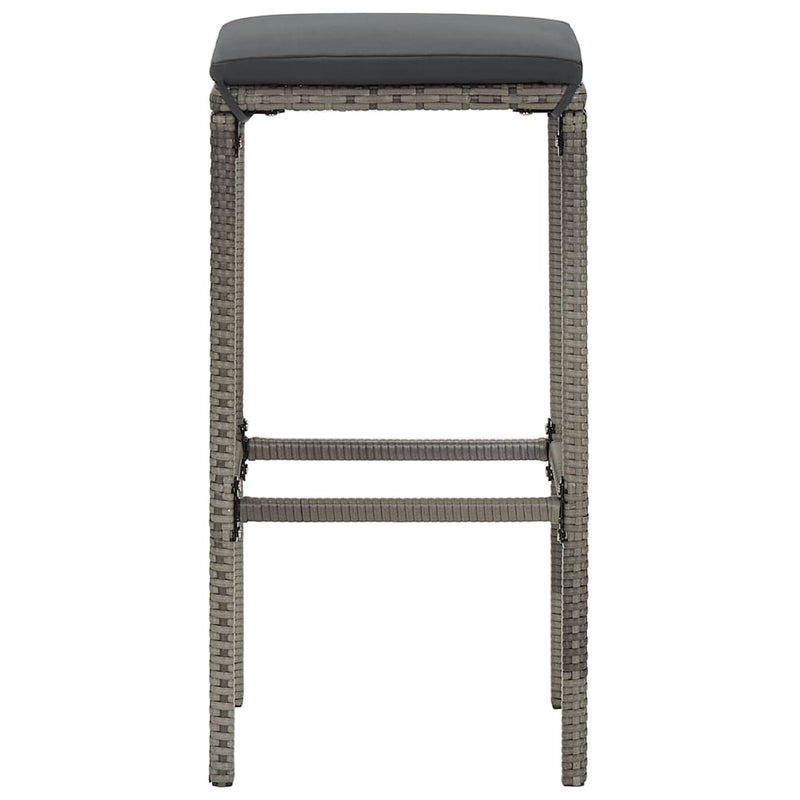 vidaXL 3 Piece Garden Bar Set Grey Solid Wood Acacia and Poly Rattan