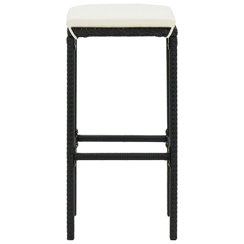 vidaXL 5 Piece Garden Bar Set Black Solid Wood Acacia and Poly Rattan