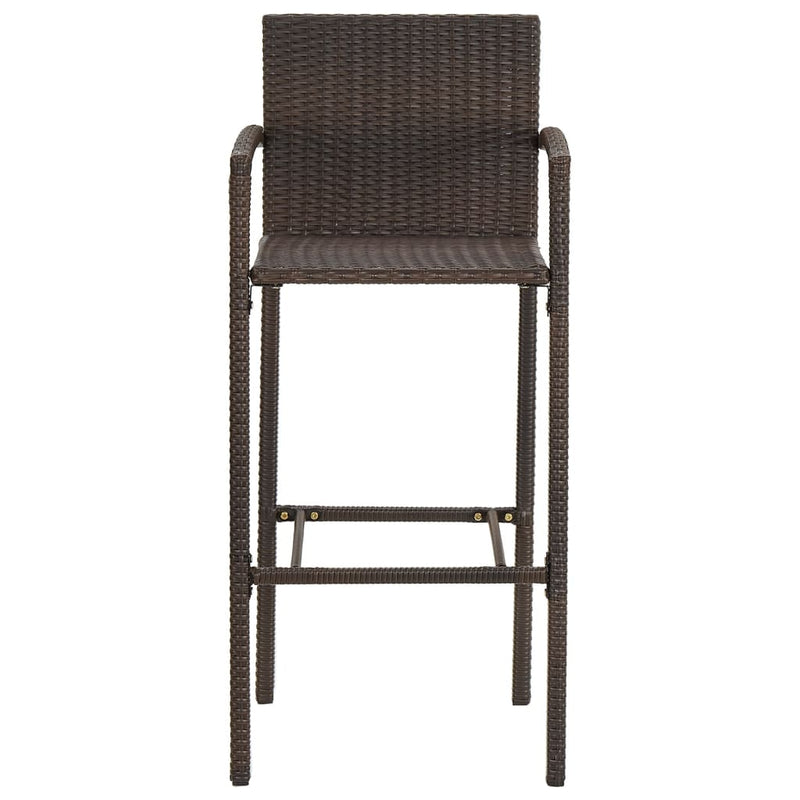 vidaXL 3 Piece Garden Bar Set Brown Solid Wood Acacia and Poly Rattan