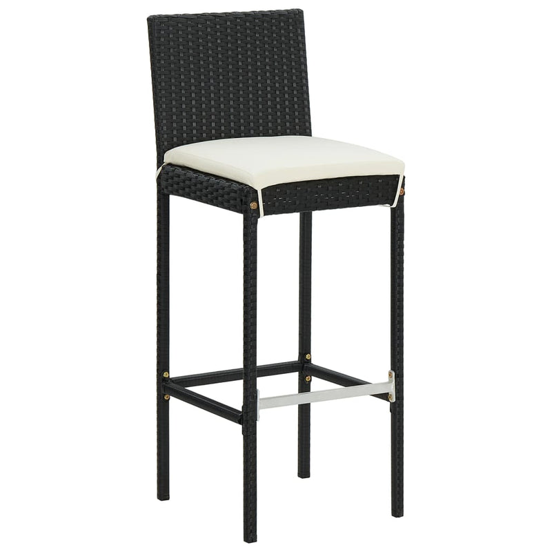 vidaXL 7 Piece Garden Bar Set Black Solid Wood Acacia and Poly Rattan