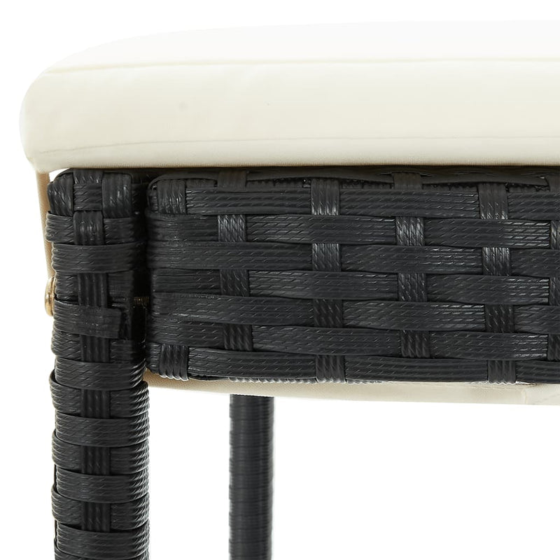 vidaXL 7 Piece Garden Bar Set Black Solid Wood Acacia and Poly Rattan