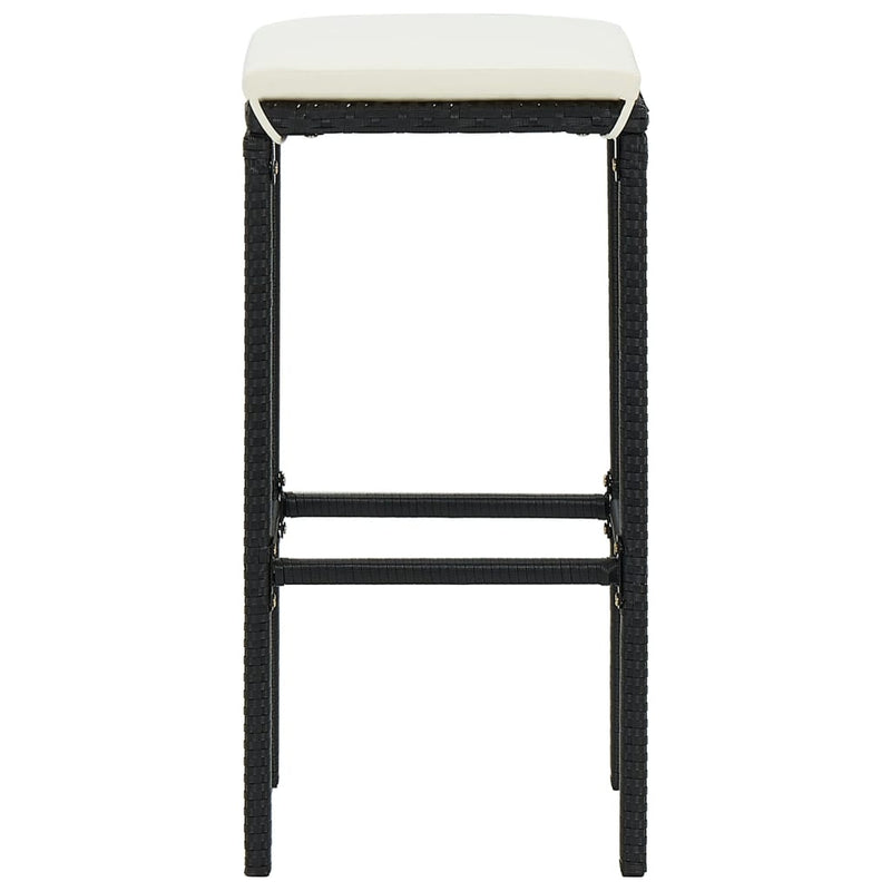 vidaXL 5 Piece Garden Bar Set Black Solid Wood Acacia and Poly Rattan
