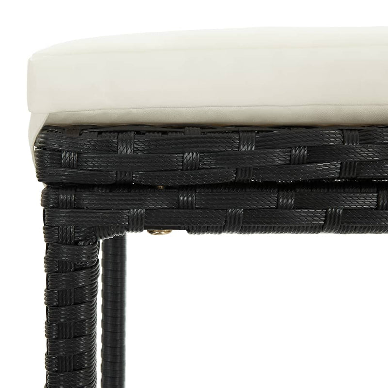 vidaXL 5 Piece Garden Bar Set Black Solid Wood Acacia and Poly Rattan