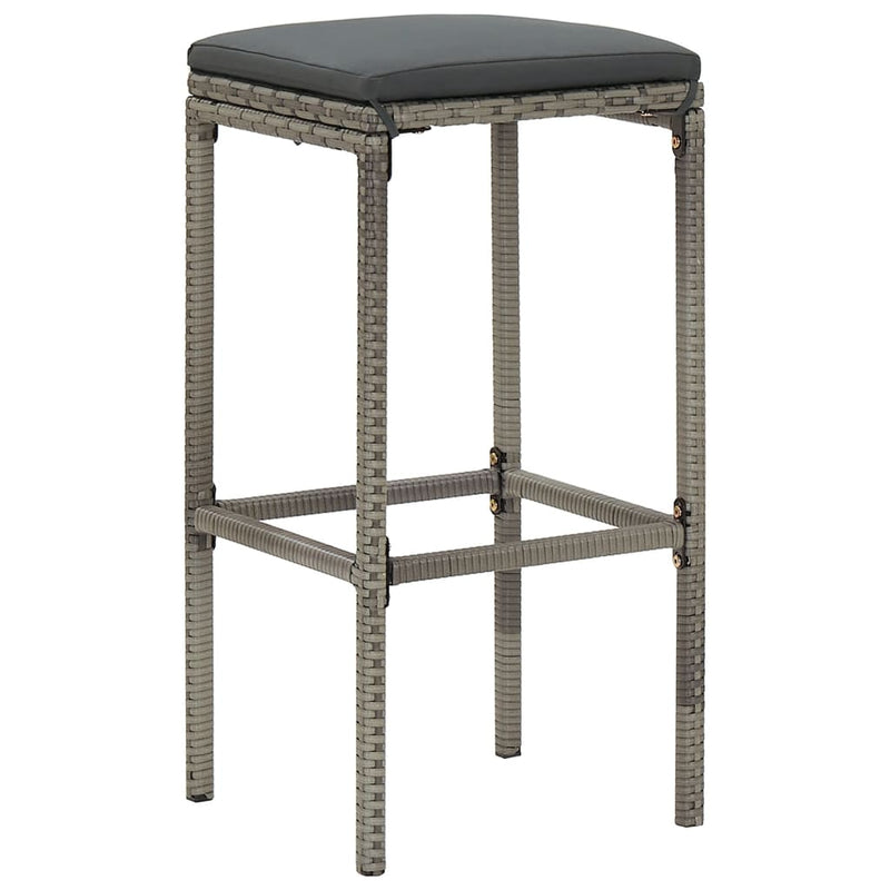 vidaXL 5 Piece Garden Bar Set Grey Solid Wood Acacia and Poly Rattan