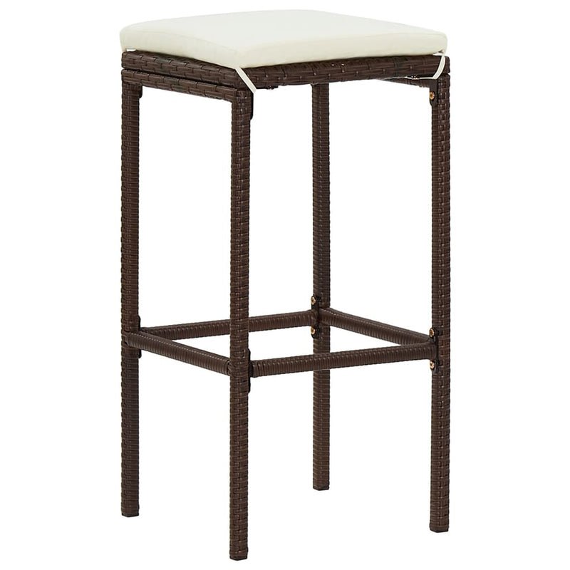 vidaXL 7 Piece Garden Bar Set Brown Solid Wood Acacia and Poly Rattan
