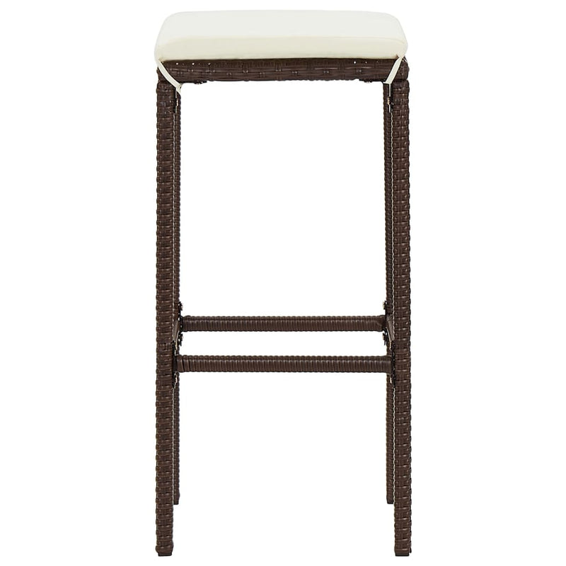 vidaXL 7 Piece Garden Bar Set Brown Solid Wood Acacia and Poly Rattan