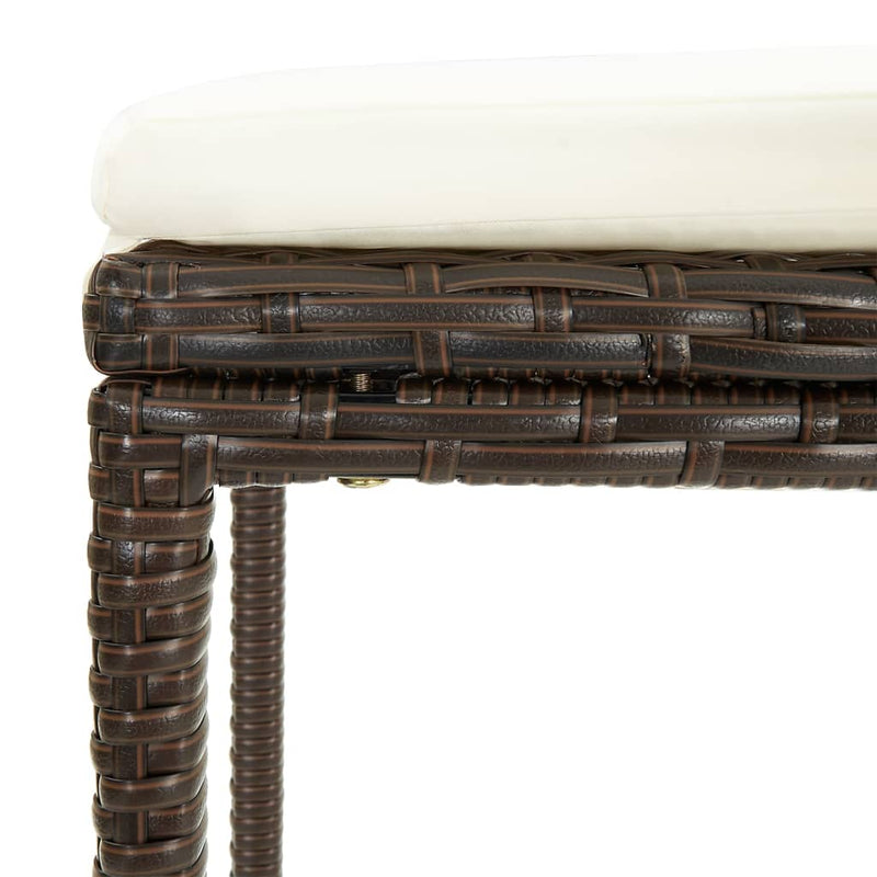 vidaXL 7 Piece Garden Bar Set Brown Solid Wood Acacia and Poly Rattan