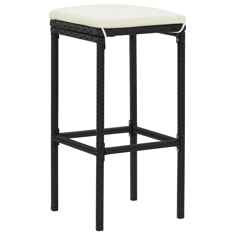 vidaXL 7 Piece Garden Bar Set Black Solid Wood Acacia and Poly Rattan