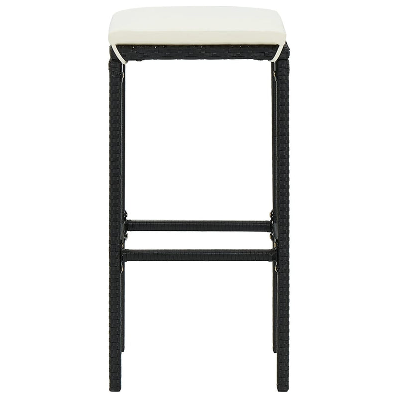 vidaXL 7 Piece Garden Bar Set Black Solid Wood Acacia and Poly Rattan
