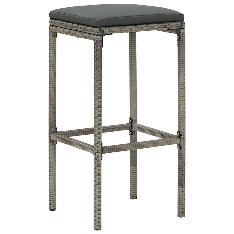 vidaXL 7 Piece Garden Bar Set Grey Solid Wood Acacia and Poly Rattan