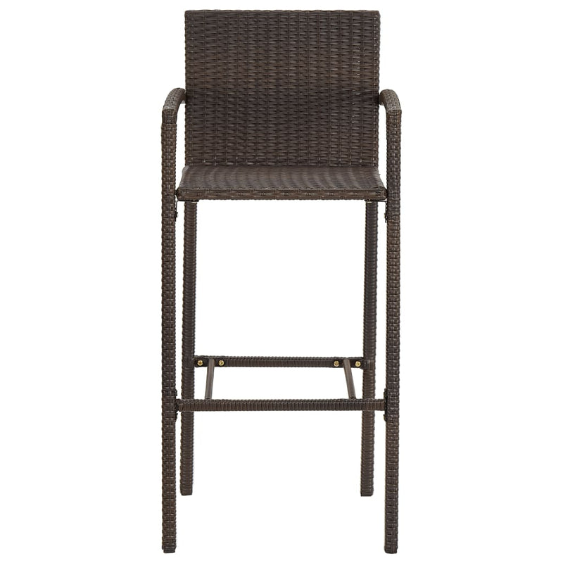 vidaXL 7 Piece Garden Bar Set Brown Solid Wood Acacia and Poly Rattan