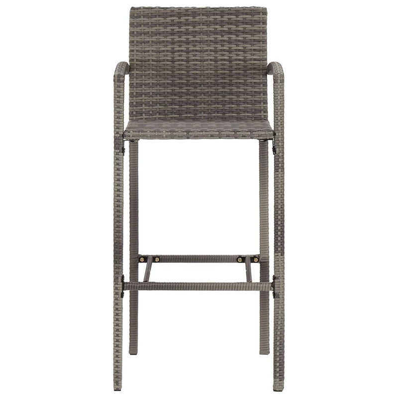 vidaXL 7 Piece Garden Bar Set Grey Solid Wood Acacia and Poly Rattan