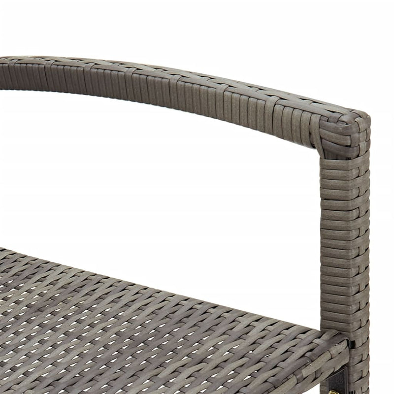 vidaXL 7 Piece Garden Bar Set Grey Solid Wood Acacia and Poly Rattan