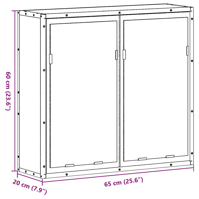 vidaXL Bathroom Mirror Cabinet Sonoma Oak 65x20x60 cm Engineered Wood