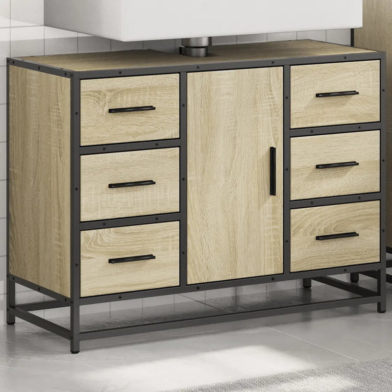 Bathroom Sink Cabinet Sonoma Oak 80x33x60 cm Engineered Wood