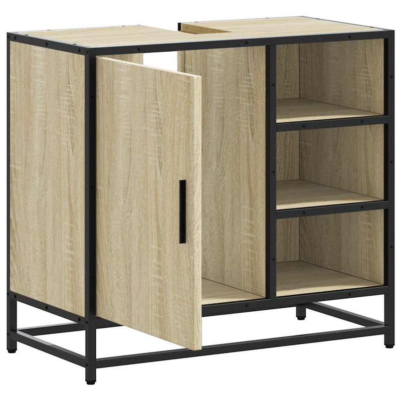 vidaXL Bathroom Sink Cabinet Sonoma Oak 65x33x60 cm Engineered Wood