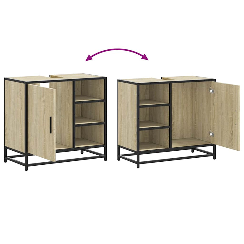 vidaXL Bathroom Sink Cabinet Sonoma Oak 65x33x60 cm Engineered Wood